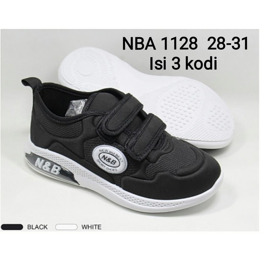 Sepatu Sneakers Anak Prepet Hitam Putih N B Unisex Ukuran 28 35 1128 1131 1134 1137