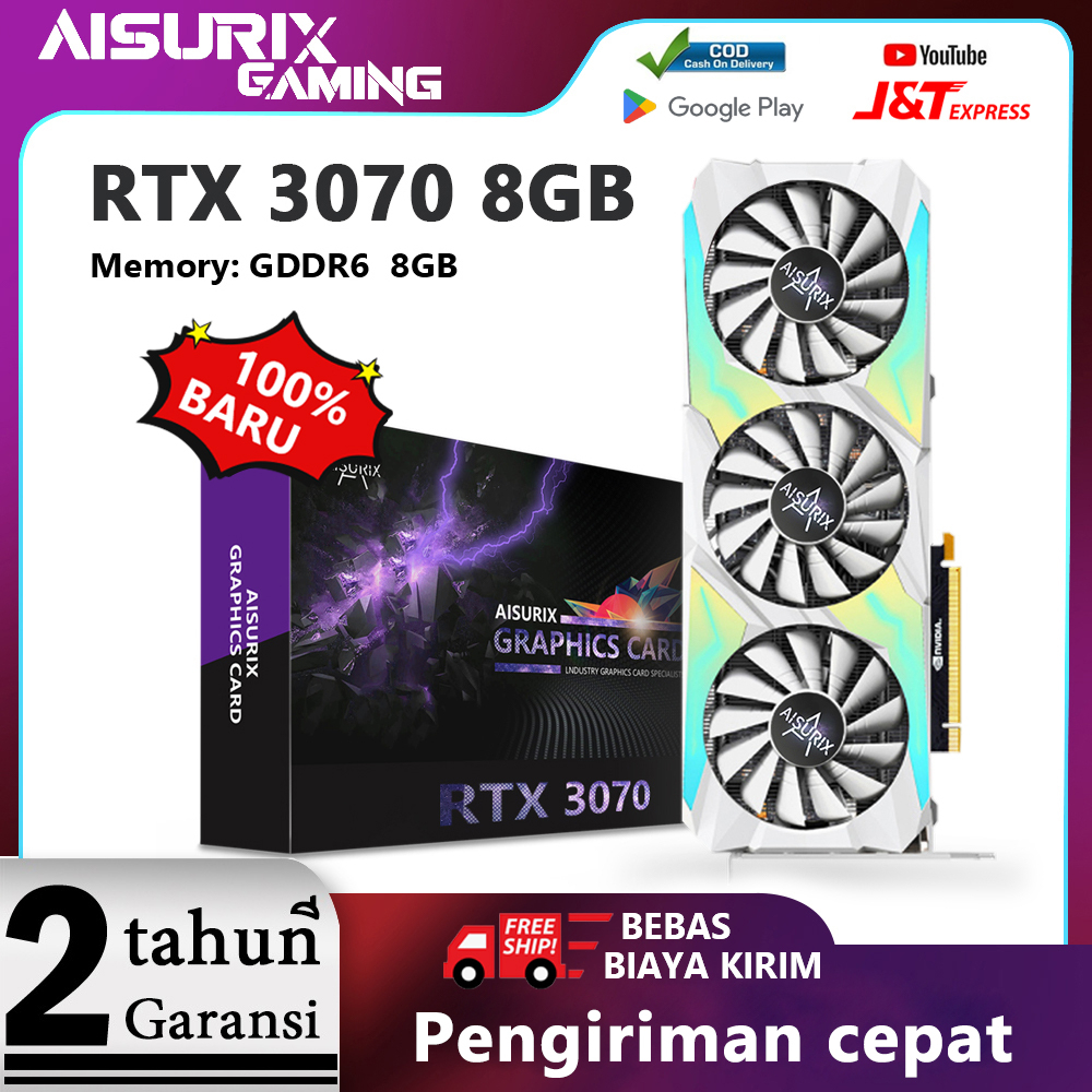 Jual AISURIX New VGA Card RTX3070 8GB NVIDIA GPU 12Pin GDDR6 256bit