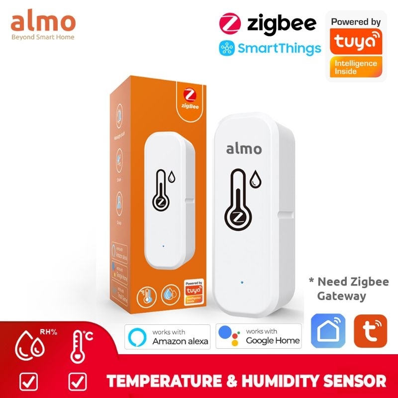 Zigbee Temperature Humidity Sensor For Tuya Smart Home - Works With Alexa & Google
