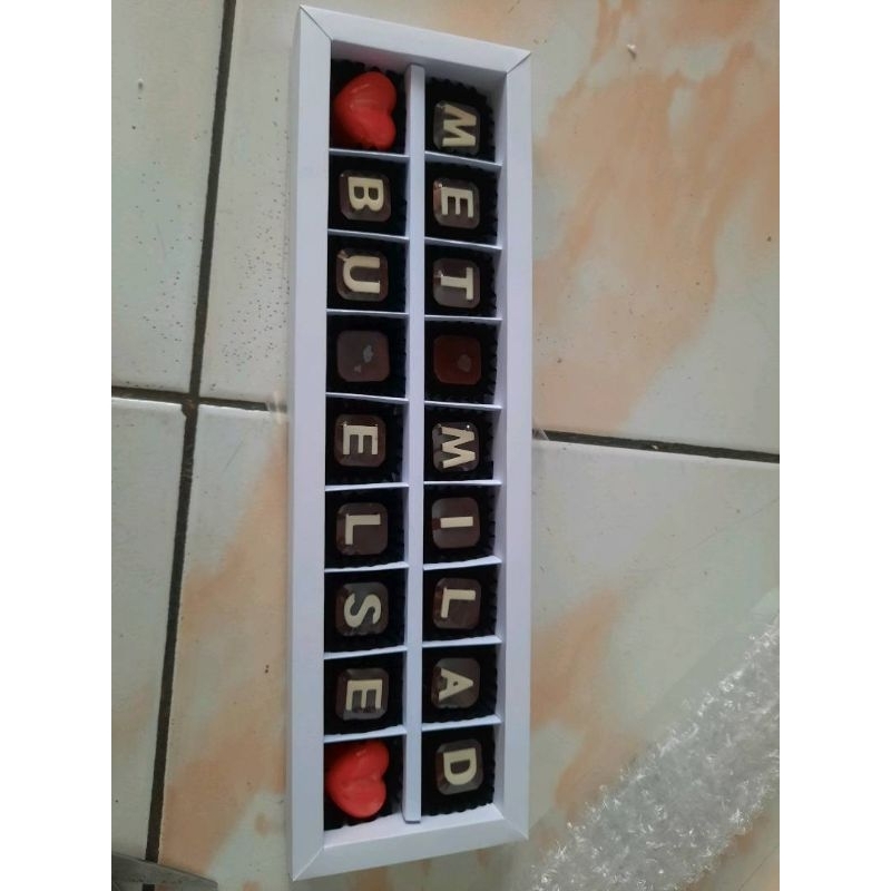 Jual Coklat huruf coklat ulang tahun coklat ucapan coklat box coklat