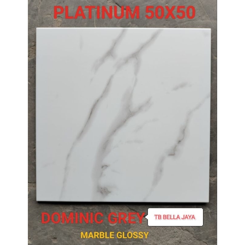 Jual Keramik Lantai Licin Platinum Dominic Grey Ukuran 5050 | Shopee