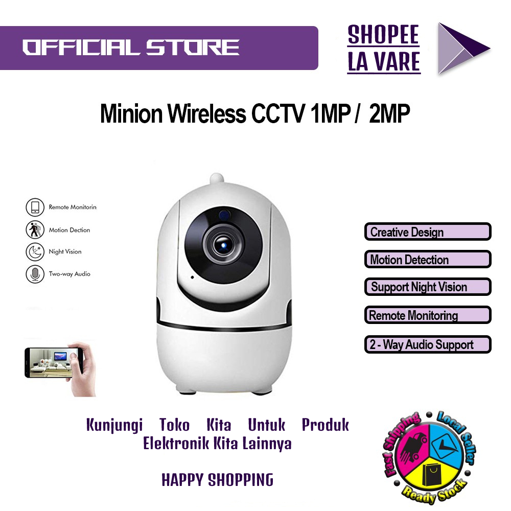 Jual CCTV Wifi V380 Pro HD Minion 360° 1080p Ip Camera Hd 1080p Cloud ...