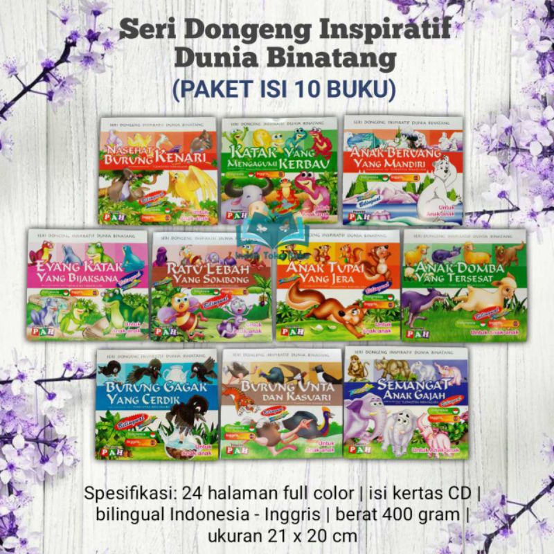 Jual PAH - Paket Isi 10 Seri Dongeng Inspiratif Dunia Binatang Hewan ...