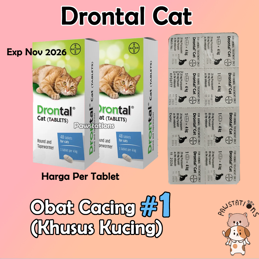 Jual Drontal Cat Obat Cacing Kucing Tablet | Shopee Indonesia