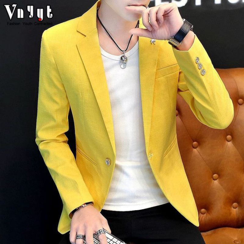 Jual JAS BLAZER WARNA KUNING | jas blazer pria warna kuning kenari ...