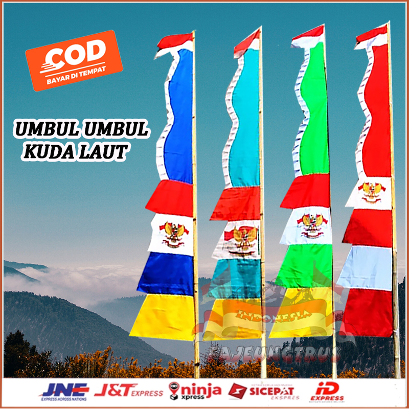 Jual BENDERA UMBUL UMBUL REMPEL MODEL KUDA LAUT PAKET KODI ISI PCS Shopee Indonesia