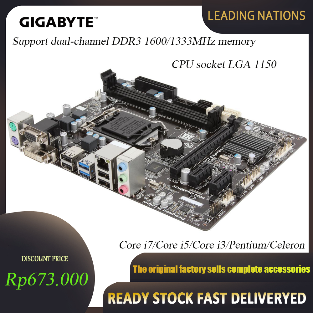Carte Mère Gigabyte GA-B85M-D2V-SI, LGA1150, DDR3, MicroATX, Occasion