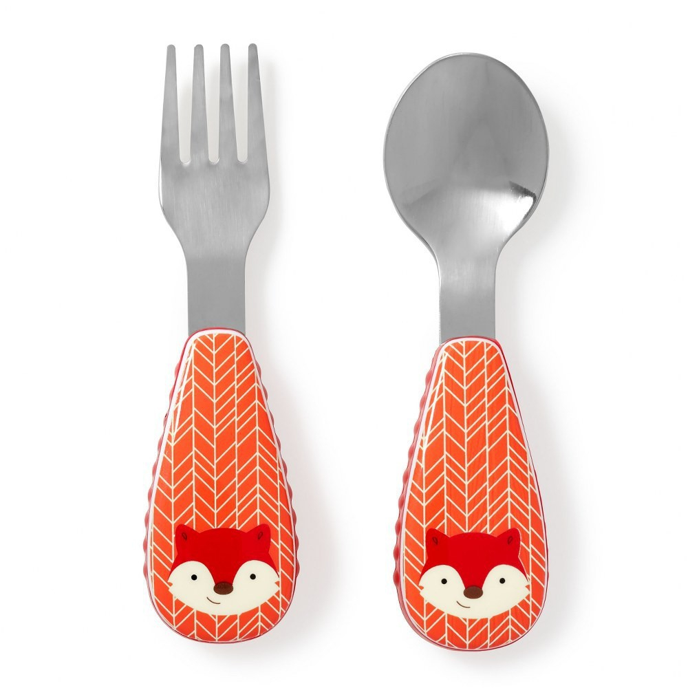 Skip Hop Zootensils Zoo Utensils Fork & Spoon Set Sendok Garpu Stainless  Steel Anak