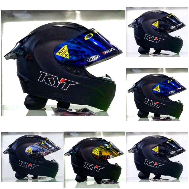 Jual HELM KYT R10 FULLFACE POLOS HITAM DOFF PAKET GANTENG KYT R10 FULL