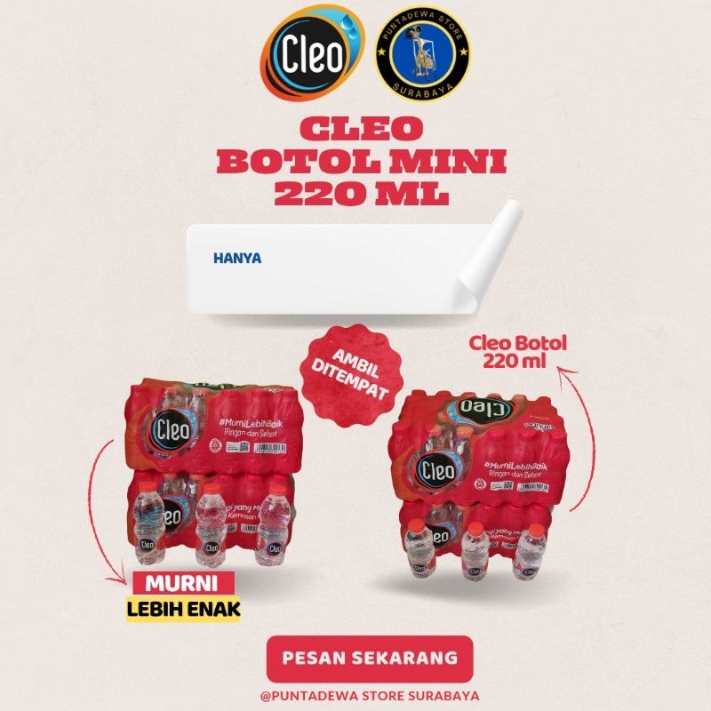 Jual Air Mineral Cleo Botol Mini 220 Ml Shopee Indonesia 4374
