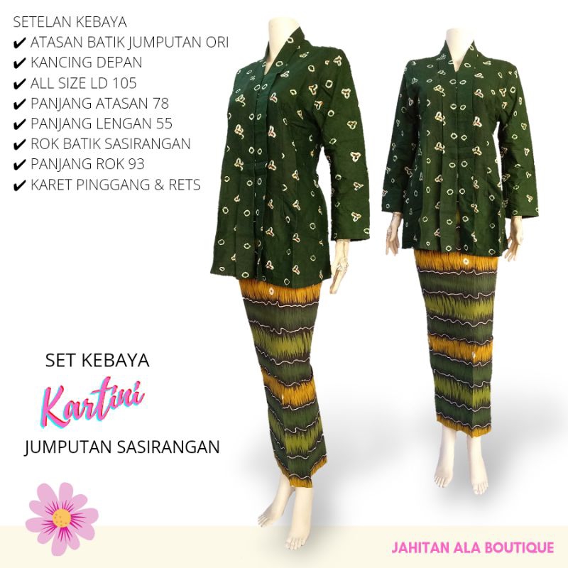 Jual SET KEBAYA KARTINI JUMPUTAN ASLI - Atasan Kebaya Encim Rok Batik ...