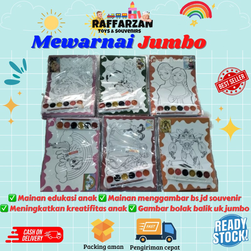 Jual Mainan Edukasi Anak Mewarnai Jumbo DIY Coloring Melukis Jumbo ...