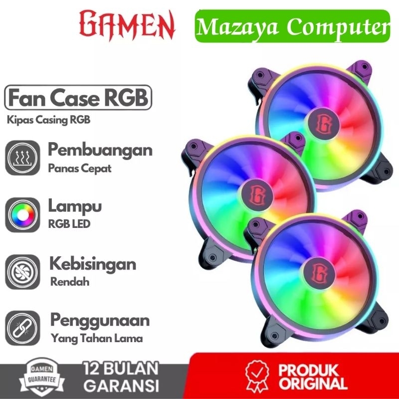 Jual GAMEN GCF300C Gaming Fan Case RGB Light Casing PC Noise Reduction ...