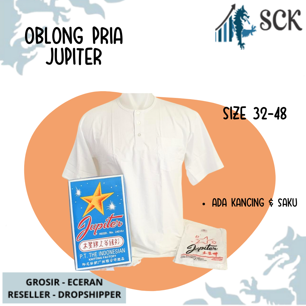 Jual Isi Kaos Oblong Jupiter Kancing Pria Katun Kaos Blong Jupiter Kancing Katun