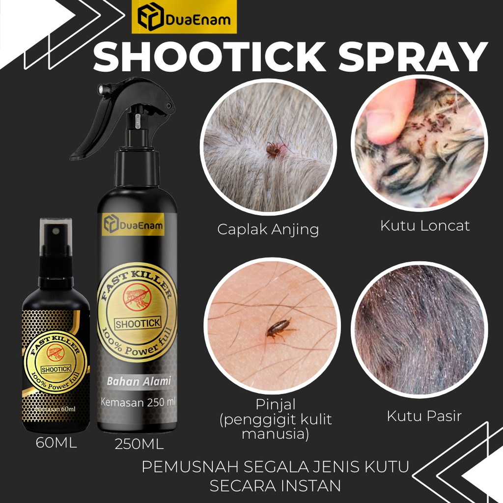 Jual SHOOTICK SPRAY 60 ml pembasmi kutu kucing kutu pasir telur kutu