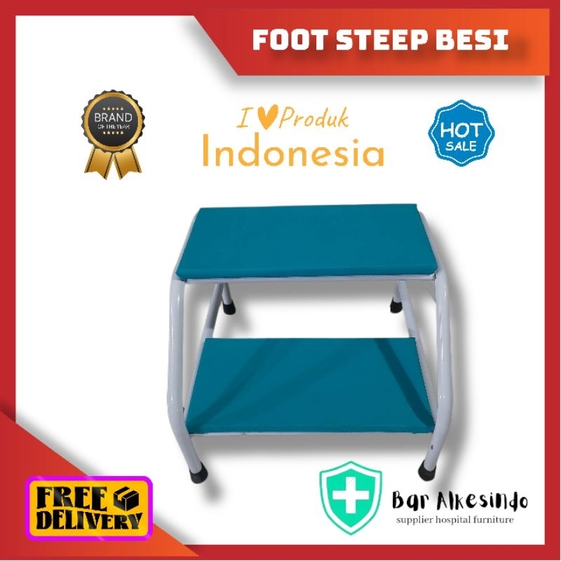 Jual foot step besi | tangga besi bed periksa | pijakan kaki bed pasien ...