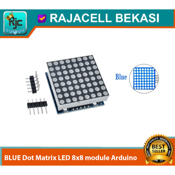 Jual BLUE Dot Matrix LED 8x8 module Arduino 32x32mm Driver MAX7219 Biru ...