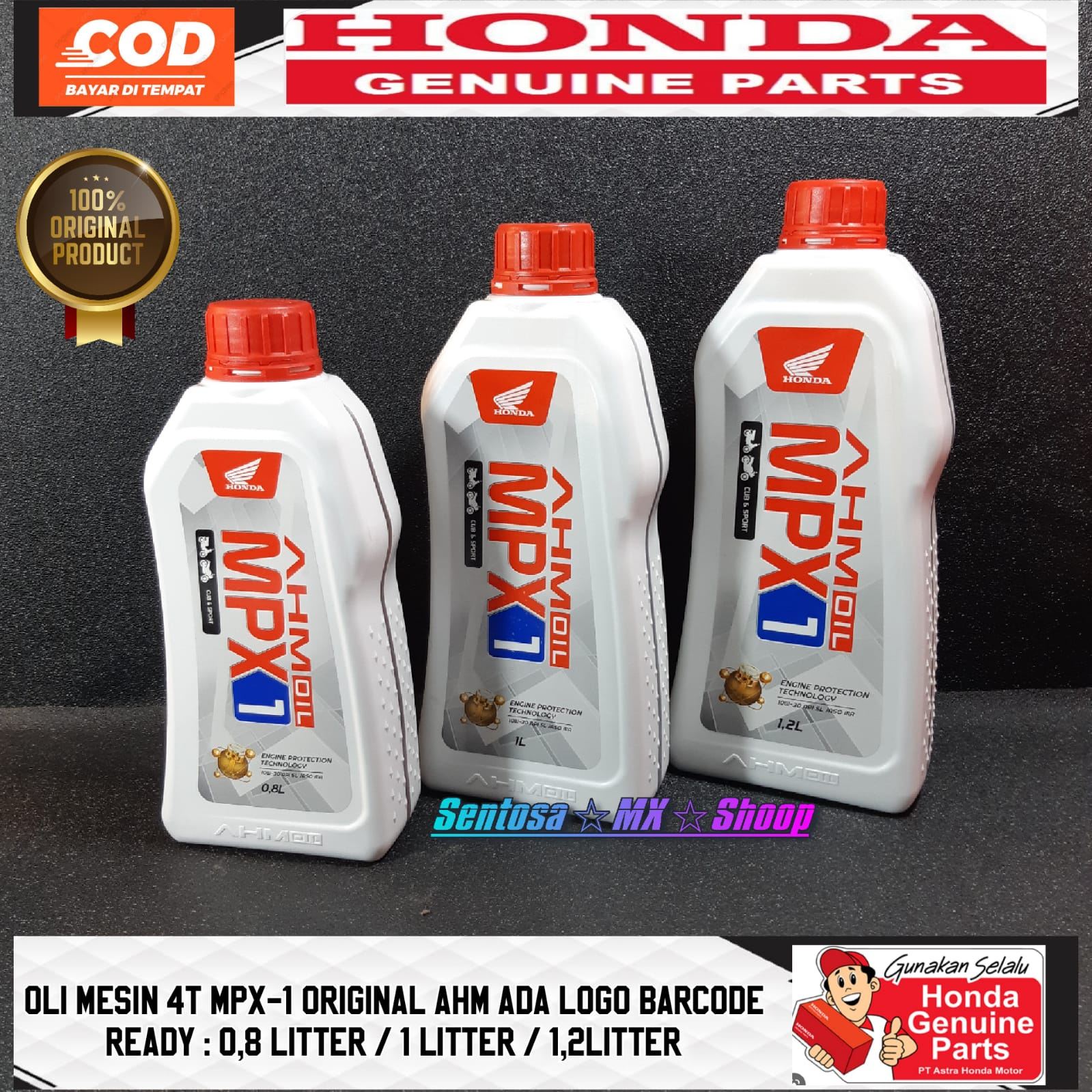 Jual Ahm Oli Mesin Mpx T W Api Sl Jaso Ma L L L Original Honda Shopee