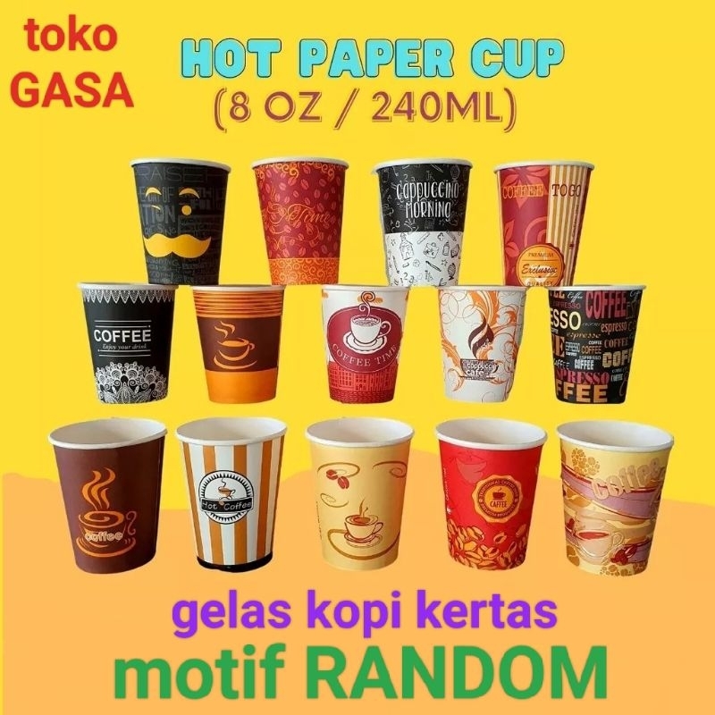 Jual Paper Cup 9oz 50pcs Gelas Kertas Kopi Tahan Panas 220ml/ Hot Paper ...