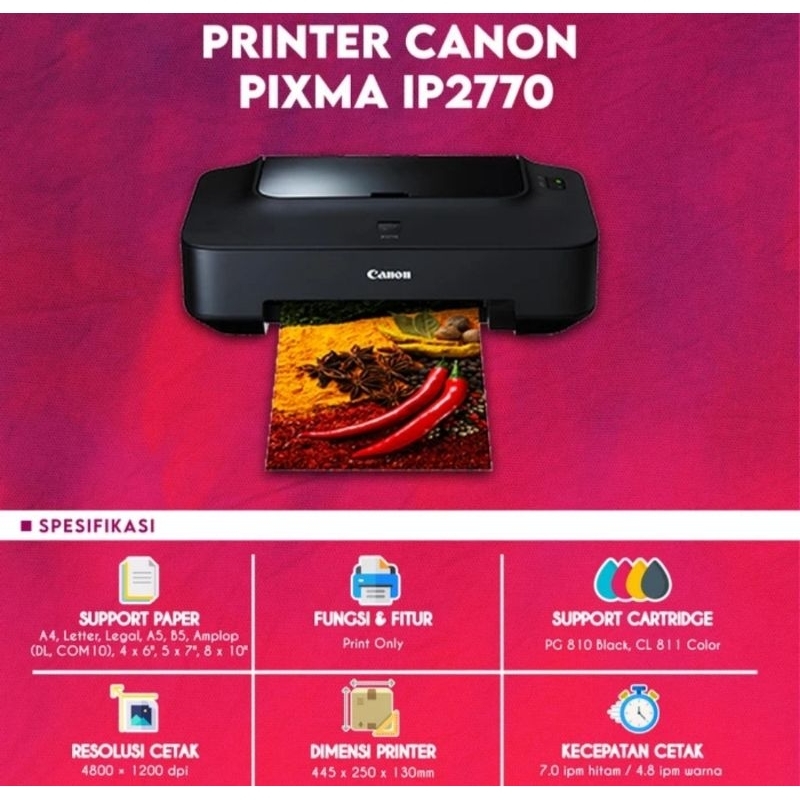 Jual Printer Canon Pixma IP2770 Bekas Kondisi Cartridge kosong Shopee