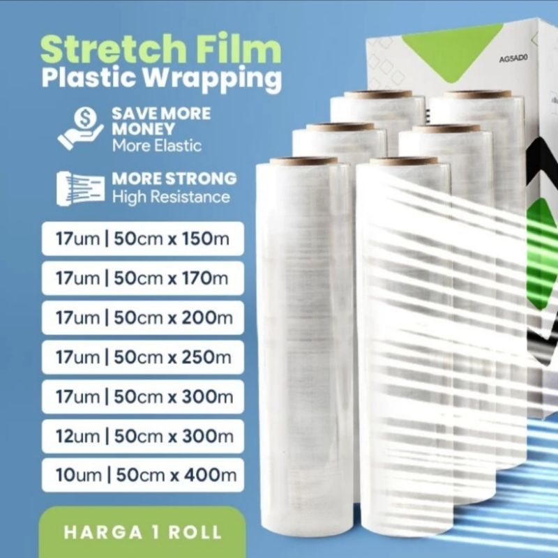 Jual Plastik Wrapping Barang Stretch 50x200 Bening Film Delkowrap ...