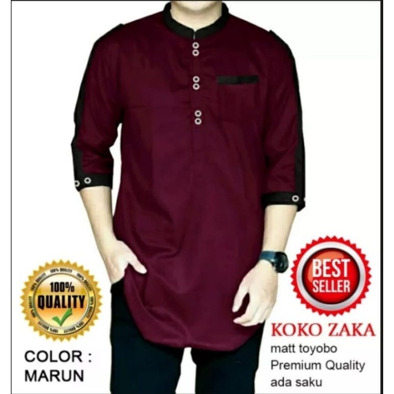 Baju Koko kurta zaka mett katun terbaru