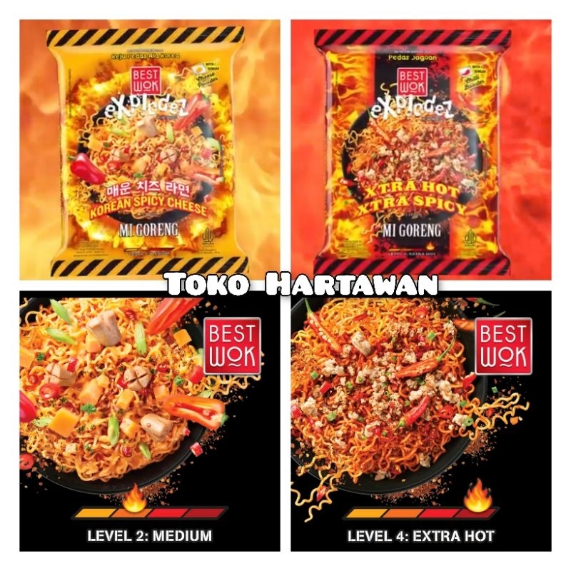 Jual BEST WOK mie goreng 5 varian rasa Extra hot,Korean spicy,Original