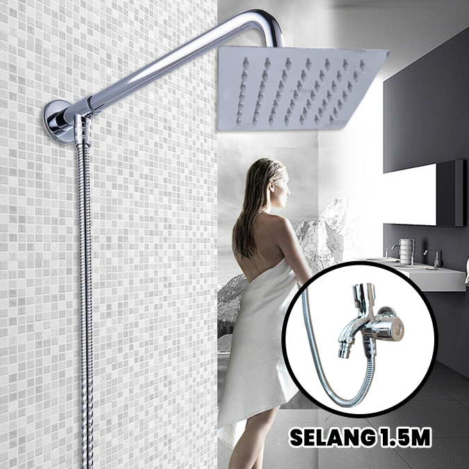 Jual Wall Flange Shower Arm Tancap Dinding Flange Shower Stainless 1/2 Inch JS57 Shopee Indonesia