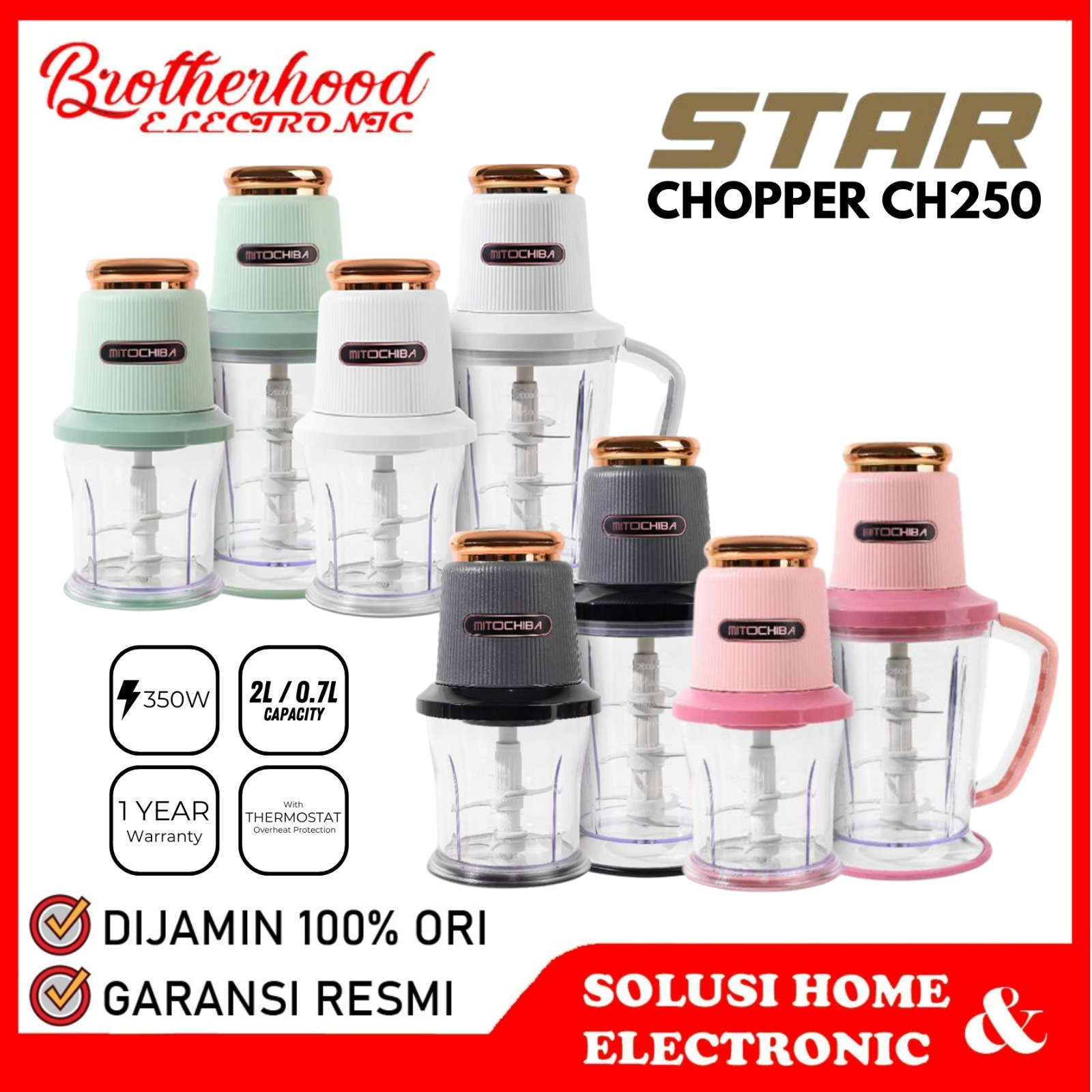 Jual (BISA COD) Mitochiba Magic Chopper Atau Food Processor CH250 / CH ...