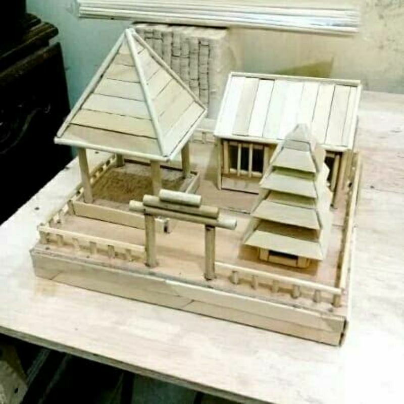 Jual Prakarya Miniatur Rumah Adat Bali Dari Stik Shopee Indonesia