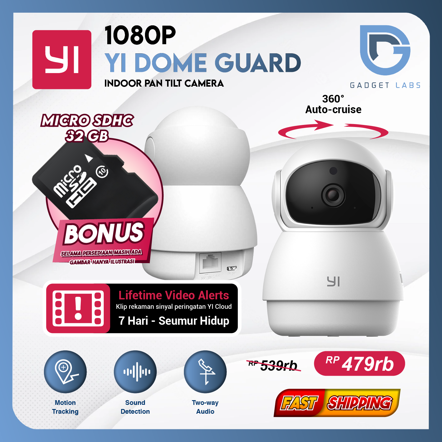 Jual Yi Dome Guard Camera CCTV 1080p IP Camera INTERNATIONAL VERSION ...
