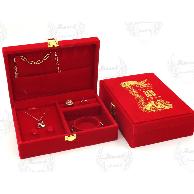 Jual Aineed | Kotak Set Perhiasan - Box Ser Storage Merah Naga Burung ...