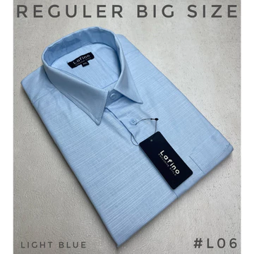 Lafino M L Xl 2Xl 3Xl 4Xl (Xxl Xxxl Xxxxl) Heavyweight Rami Kemeja Polos Pendek Pria Jumbo Big