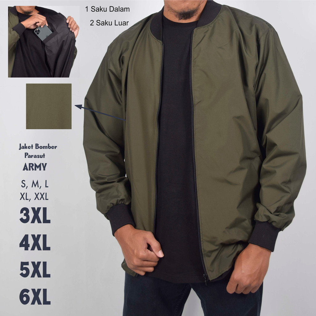 Jual Jaket Bomber Motor Army Parasut Pria Jumbo Big Size S M L XL XXL ...