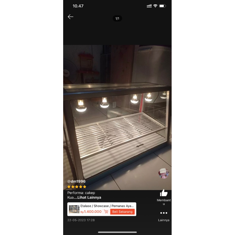 Jual Etalase / Showcase / Pemanas Ayam Fried Chicken 1 Rak 4 Lampu ...