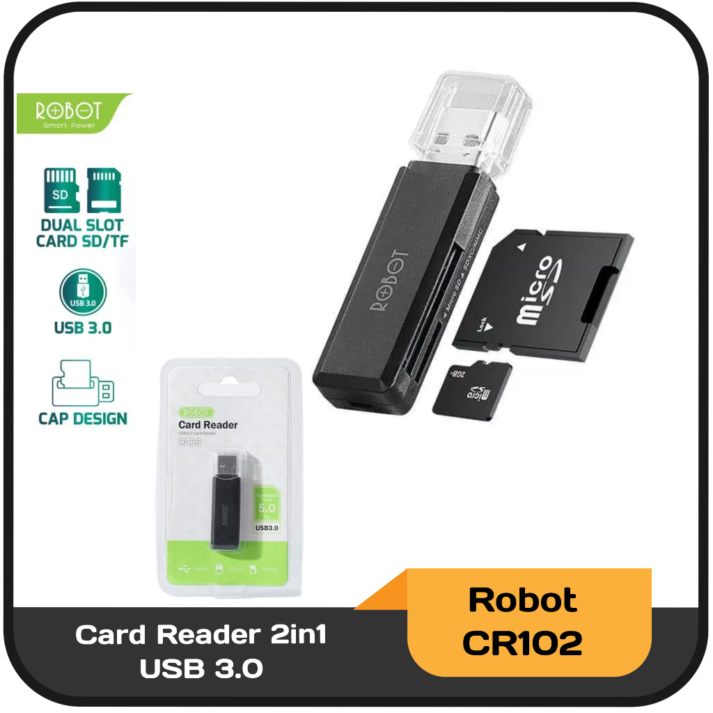 Jual Card Reader 2in1 USB 3.0 Robot CR102 | Shopee Indonesia