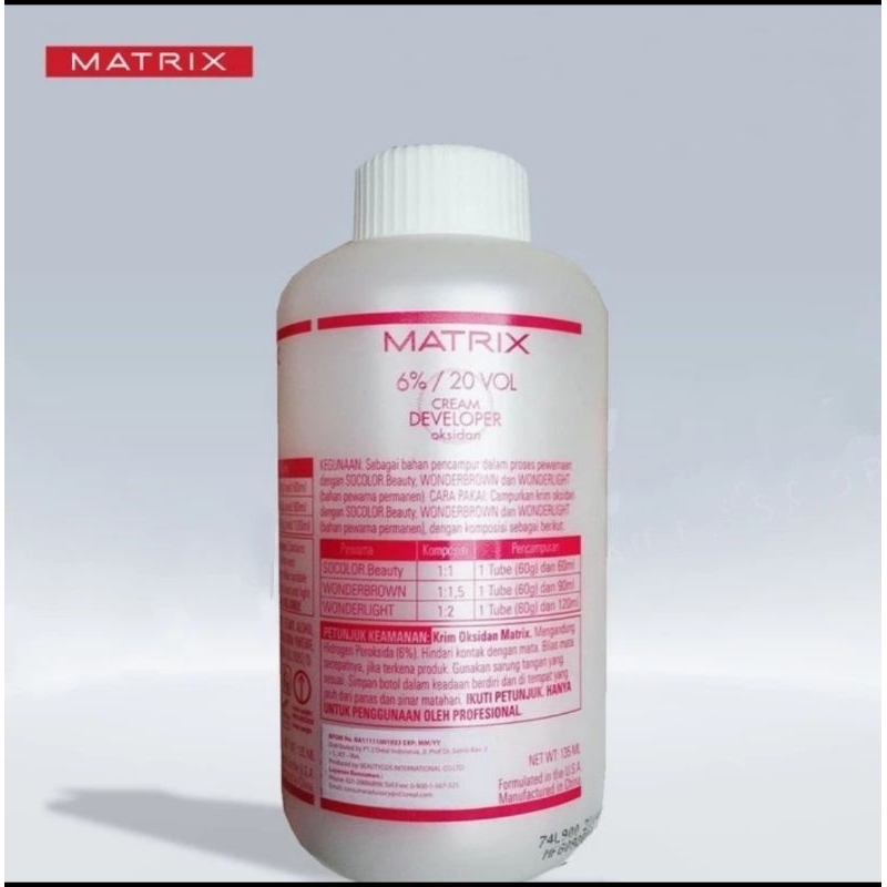 Jual MATRIX Cream Developer 20 Vol 135ml-6% Campuran Cat Warna Rambut ...
