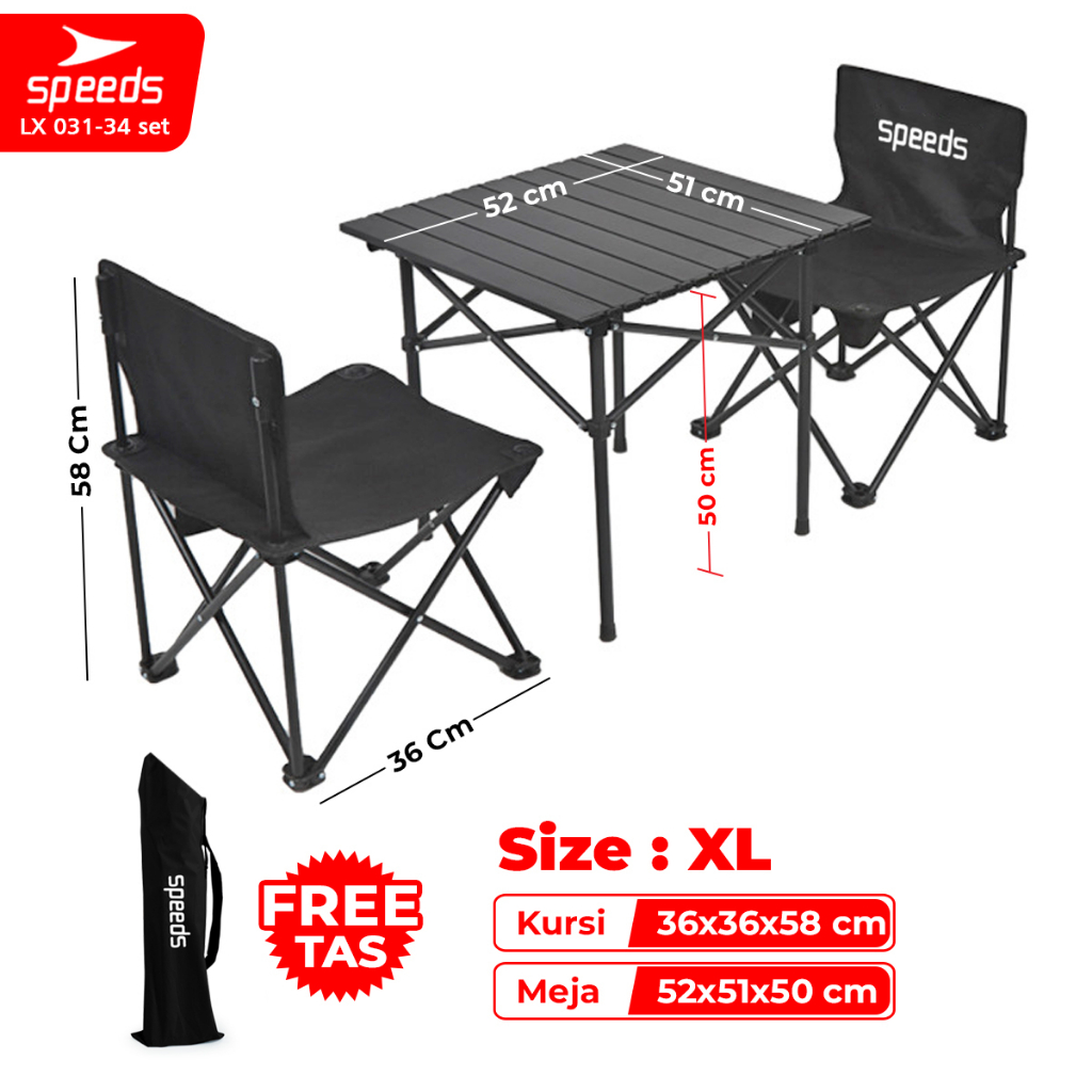 Jual Speeds Meja Kurs Lipat Set Free Meja Lipat Kursi Lipat Outdoor Indoor Tas Folding Table