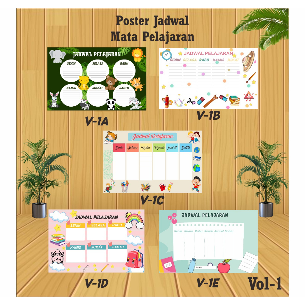 Jual Poster Jadwal Pelajaran Best Seller Poster Sekolah Jadwal Pelajaran Weekly Planner Vol 1 7901