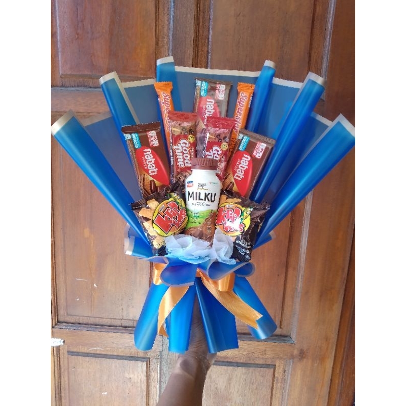 Jual Souvenir - Parcel Buket Snack Mini Murah Meriah - 6 Snack + Susu -  Kota Bekasi - Dzy Art