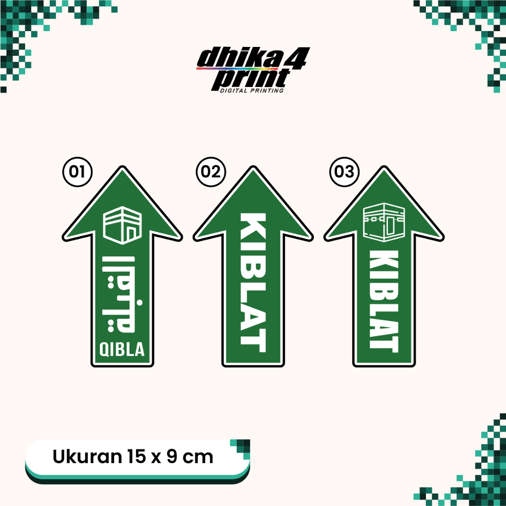 Jual Sticker Kiblat | Petunjuk Arah Sholat | Stiker Musholla | Shopee ...