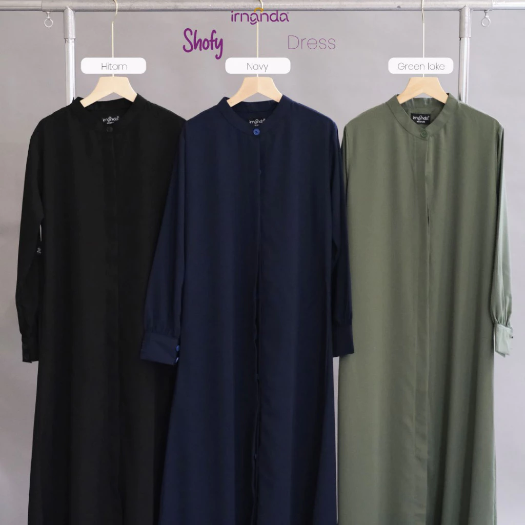 ukuran gamis polos elegan untuk sehari hari Irnanda Gamis Shofy