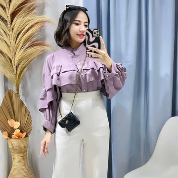 Rx Fashion Geya Blouse Katun Twistcone Blouse Atasan Wanita Nn