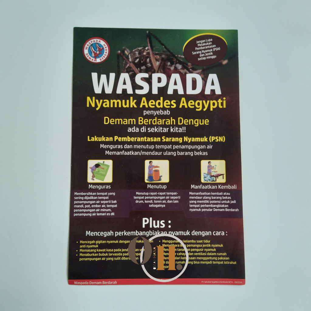 Jual Stiker Waspada Nyamuk Aedes Aegypti - Stiker Waspada Demam ...