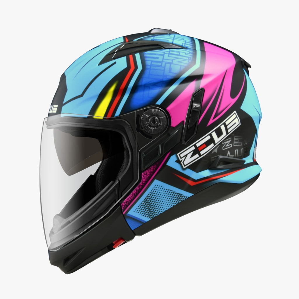 Jual Zeus Zs C Mblk Aj Blue Doff Modular Crossover Double Visor Shopee Indonesia