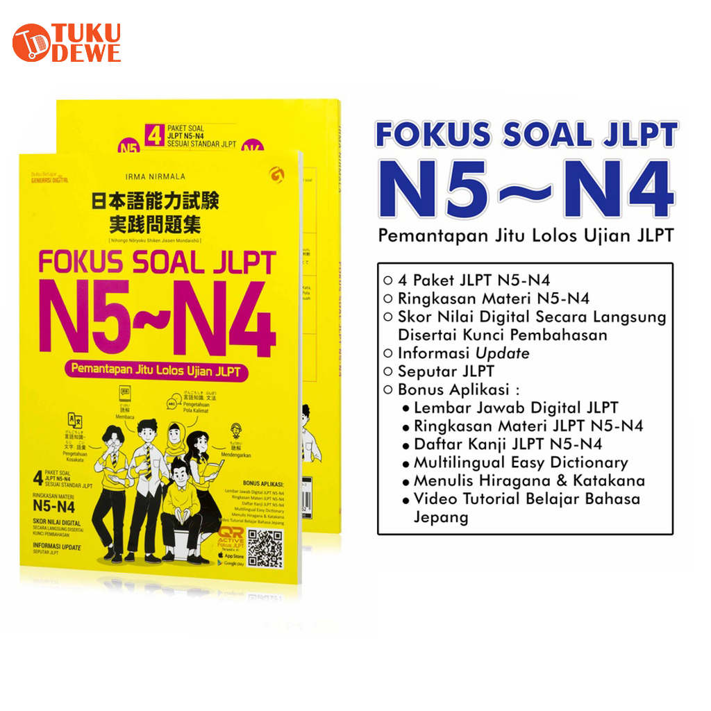 Jual Buku JLPT - Fokus Soal JLPT N5-N4 Pemantapan Jitu Lolos Ujian JLPT ...