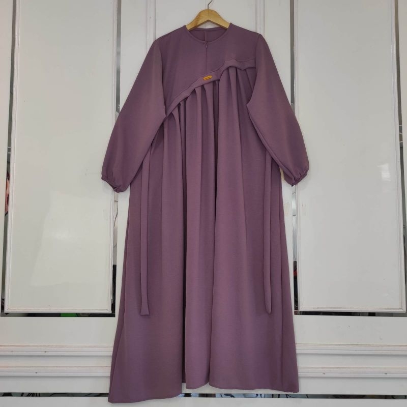 Jual Elif Dress Gamis Jumbo Polos Ld 130cm Soft Crinkle Airflow