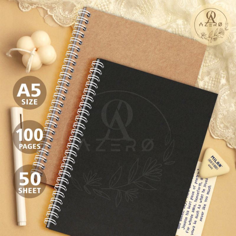 Jual Buku Sketsa Spiral A5 Sketchbook Polos Vintage Sektch Book