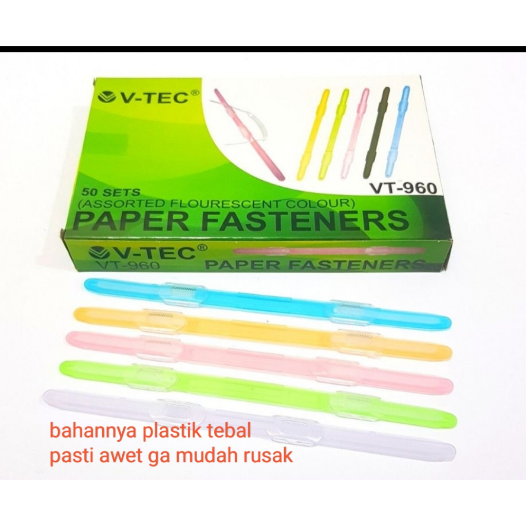 Jual Acco Paper Fastener Vtec Vt 960 Satuan Plastik Tebal Transparan