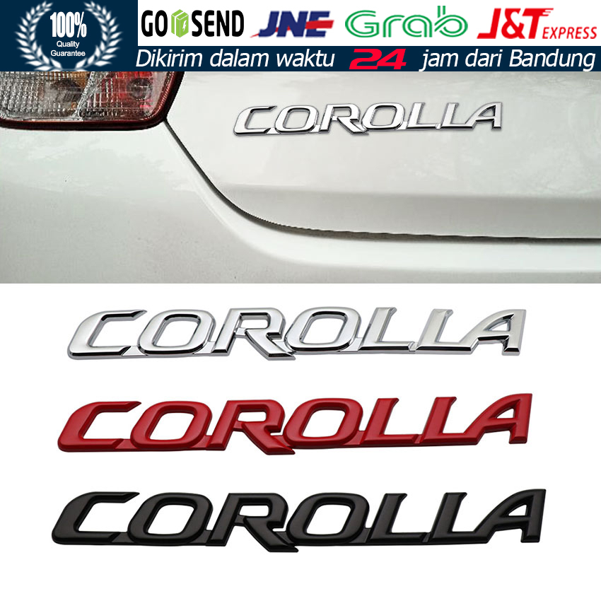 Jual Stiker Logo COROLLA Toyota / Emblem Mobil Tulisan COROLLA Chrome ...